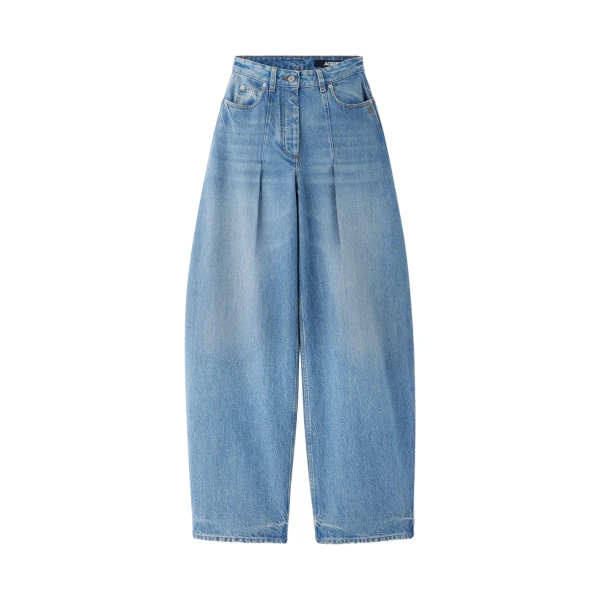 The Ovalo De-Nimes Denim Pants in Blue and Tabac