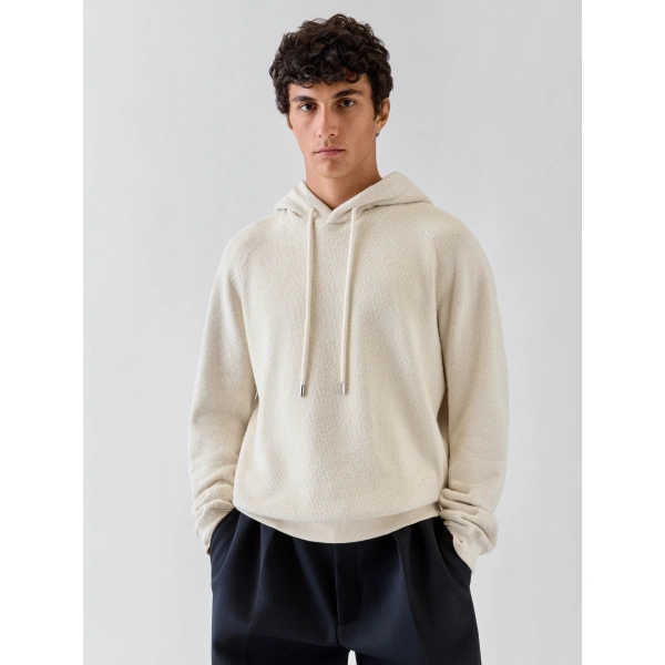 Jacquemus The Ovalo Hoodie in Off-White | Hoodies | Coveti