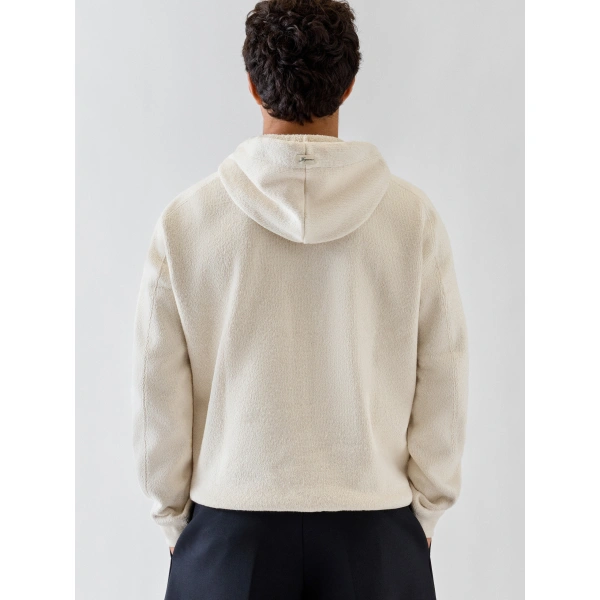 Jacquemus The Ovalo Hoodie in Off-White | Hoodies | Coveti
