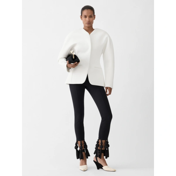 Jacquemus The Ovalo Jacket in White | Jackets | Coveti