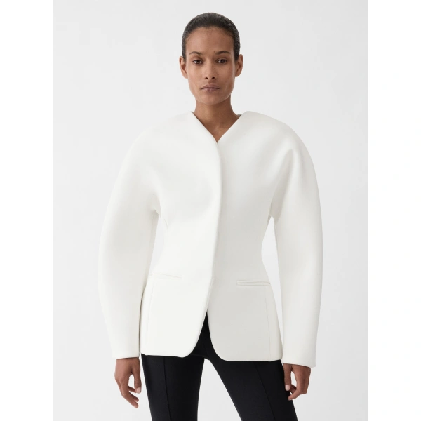 Jacquemus The Ovalo Jacket in White | Jackets | Coveti