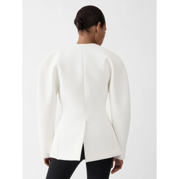 Jacquemus The Ovalo Jacket in White | Jackets | Coveti