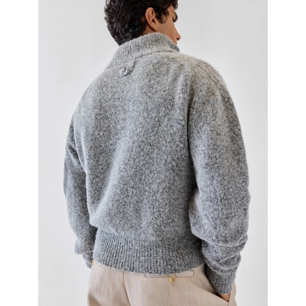 Jacquemus The Pilu Cardigan in Dark Grey | Cardigan | Coveti
