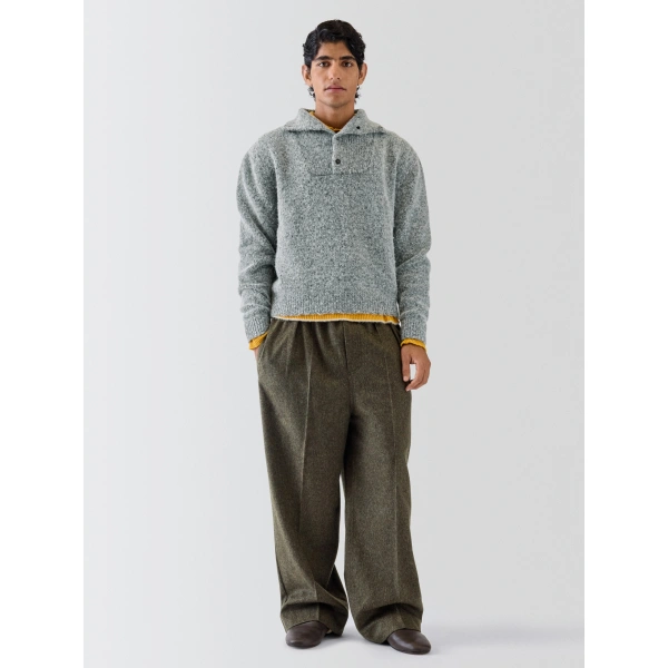 Jacquemus The Pilu Trucker-Collar Sweater in Dark Grey | Sweaters | Coveti