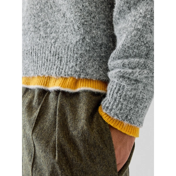 Jacquemus The Pilu Trucker-Collar Sweater in Dark Grey | Sweaters | Coveti