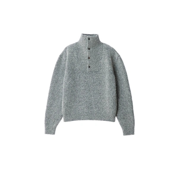 The Pilu Trucker-Collar Sweater in Dark Grey