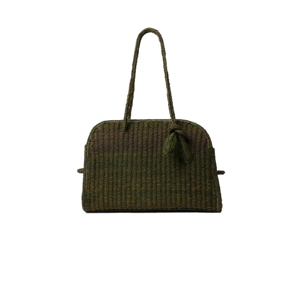 The Raffia Turismo Bag in Dark Green