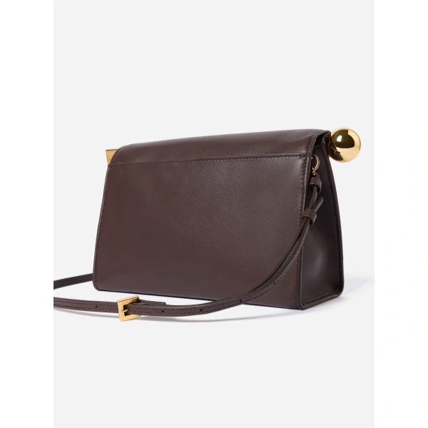Jacquemus The Rond Carre Bag in Midnight Brown | Clutch Bags | Coveti