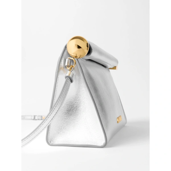 Jacquemus The Rond Carre Bag in Silver | Clutch Bags | Coveti
