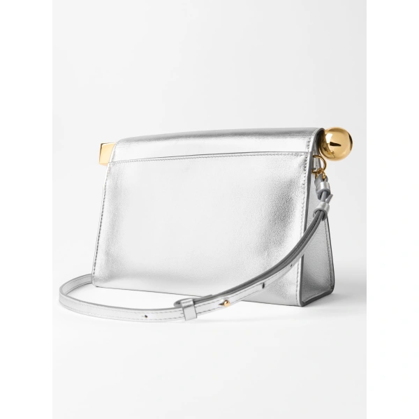Jacquemus The Rond Carre Bag in Silver | Clutch Bags | Coveti