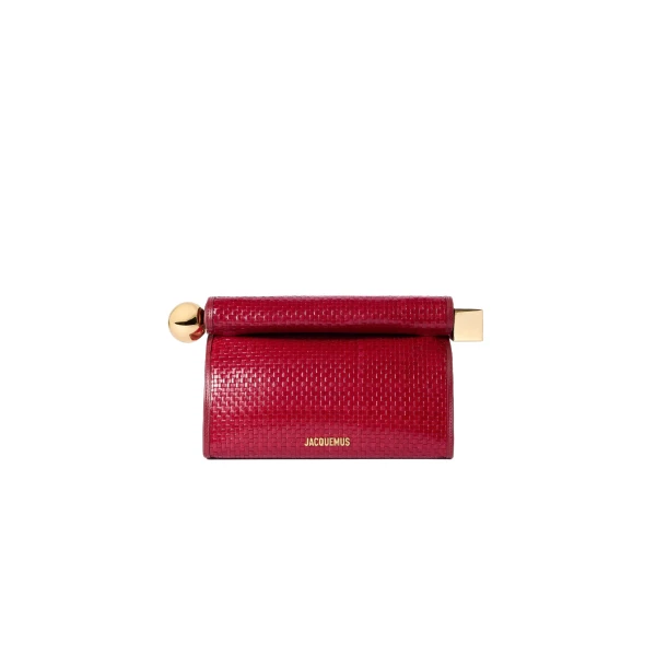 The Rond Carre Clutch in Dark Red