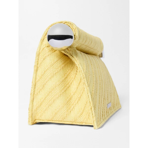 light yellow Jacquemus clutch