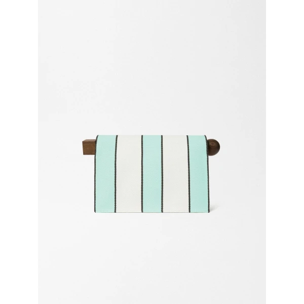print stripes white and mint Jacquemus clutch