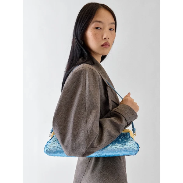 blue grey Jacquemus clutch