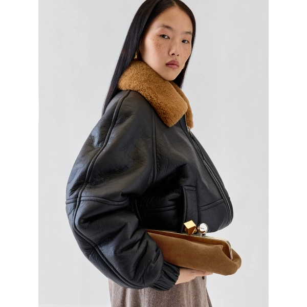 Jacquemus The Salon Clutch in Brown and Brown | Clutch Bags | Coveti