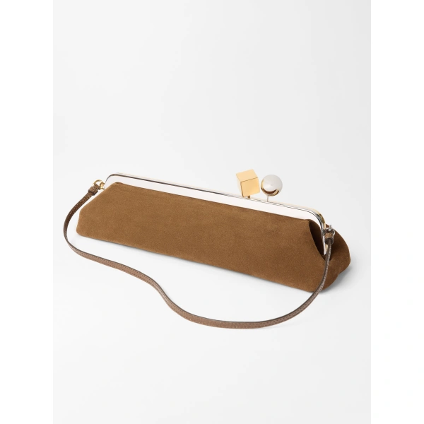 Jacquemus The Salon Clutch in Brown and Brown | Clutch Bags | Coveti