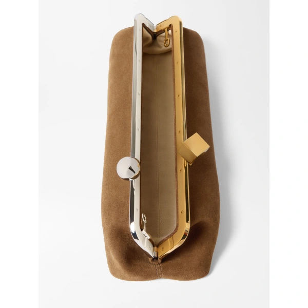 Jacquemus The Salon Clutch in Brown and Brown | Clutch Bags | Coveti
