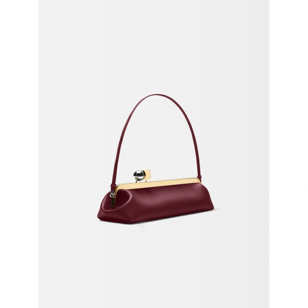 Jacquemus The Salon Clutch in Burgundy | Clutch Bags | Coveti