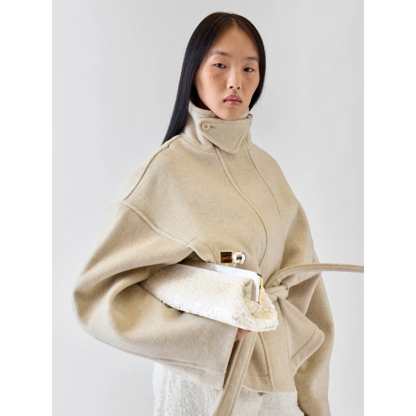 Jacquemus The Salon Clutch in Off-White | Clutch Bags | Coveti