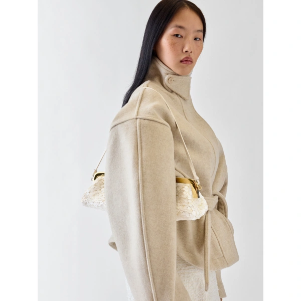 Jacquemus The Salon Clutch in Off-White | Clutch Bags | Coveti