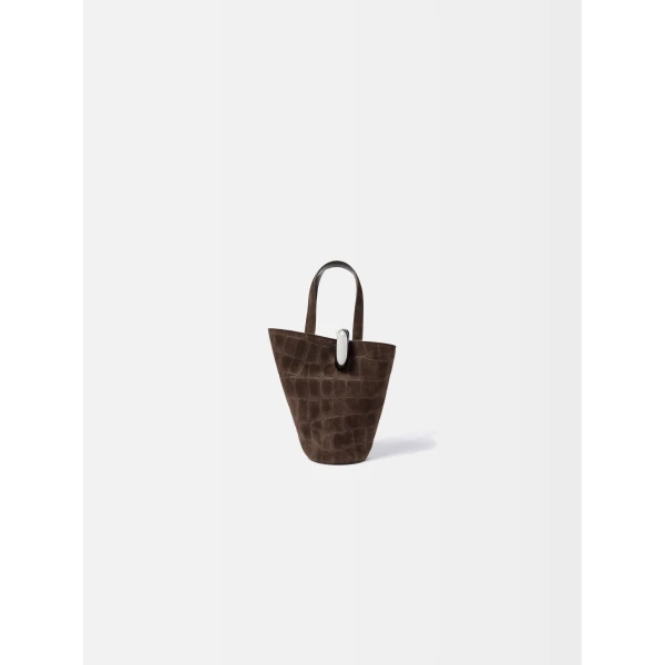 dark brown Jacquemus bucket bag