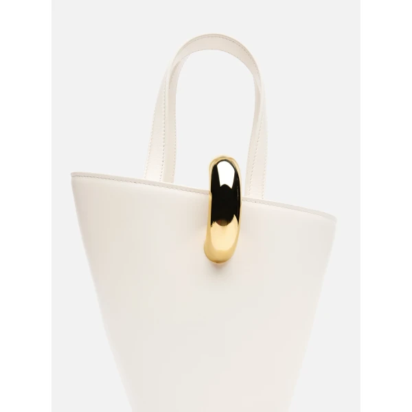 cow leather bucket bag