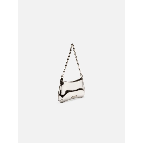 silver shoulder bag