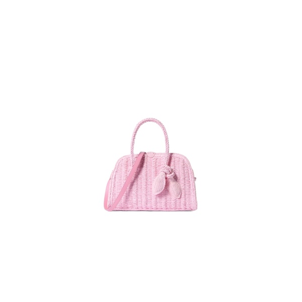 The Small Raffia Turismo Bag in Light Pink