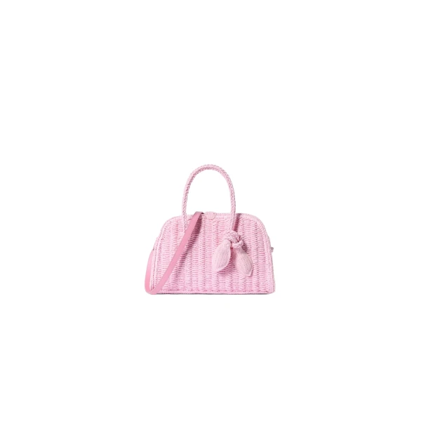 The Small Raffia Turismo Bag in Light Pink