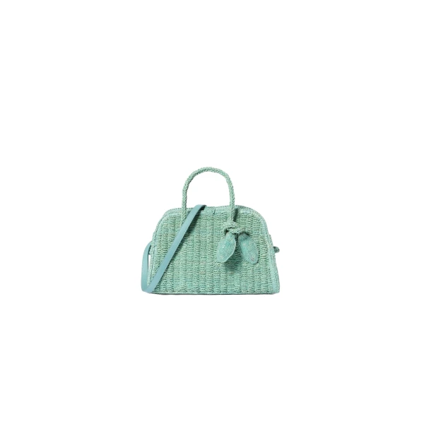 The Small Raffia Turismo Bag in Turquoise