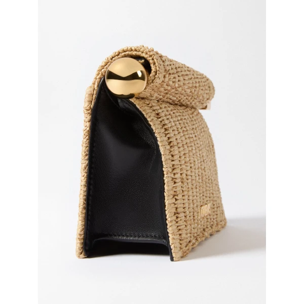 natural and black Jacquemus clutch