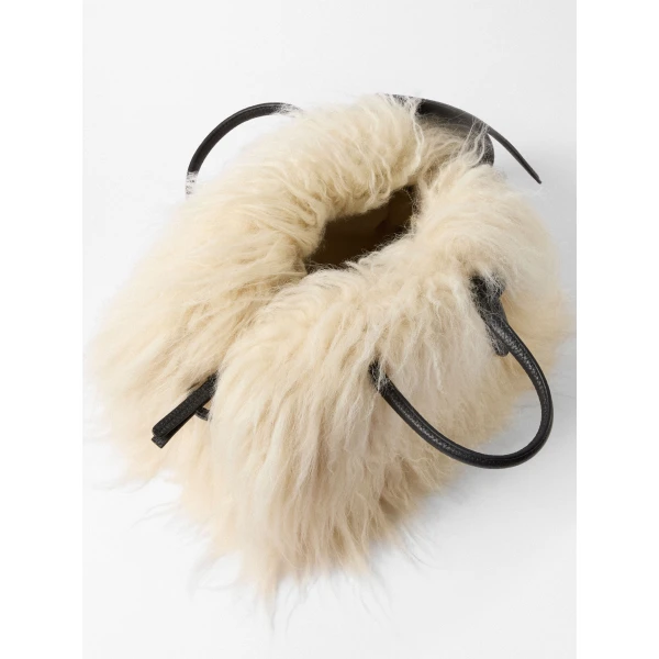 sheepskin fur tote bag