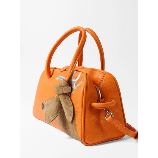 Jacquemus The Small Turismo Bag in Orange and Brown Reindeer | Totes & Top-Handle Bags | Coveti