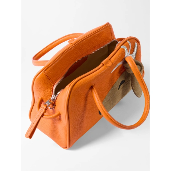 Jacquemus The Small Turismo Bag in Orange and Brown Reindeer | Totes & Top-Handle Bags | Coveti