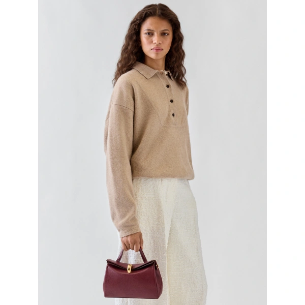 Jacquemus The Small Valerie Bag in Burgundy | Shoulder & Crossbody Bags | Coveti