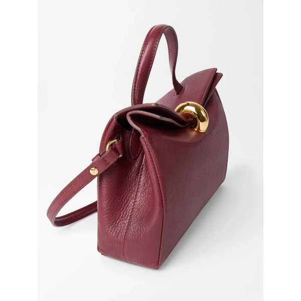 Jacquemus The Small Valerie Bag in Burgundy | Shoulder & Crossbody Bags | Coveti