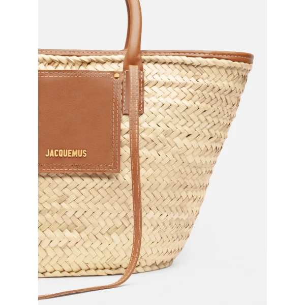 palm and cowskin tote bag