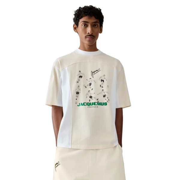 The Supporter T-Shirt in Beige and White