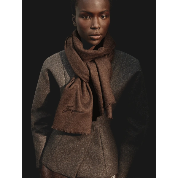 Jacquemus The Tailleur Scarf in Brown | Scarves | Coveti