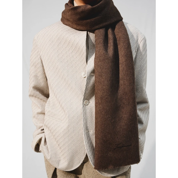 Jacquemus The Tailleur Scarf in Brown | Scarves | Coveti