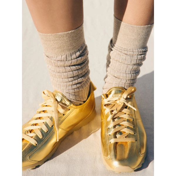 Jacquemus The Tennis Sneakers in Gold | Sneakers | Coveti