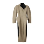 Jacquemus The Tulipe Coat in Beige | Wool Coat | Coveti