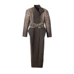 Jacquemus The Tulipe Coat in Leopard Beige and Black | Coats | Coveti