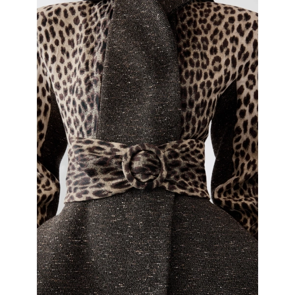 Jacquemus The Tulipe Coat in Leopard Beige and Black | Coats | Coveti