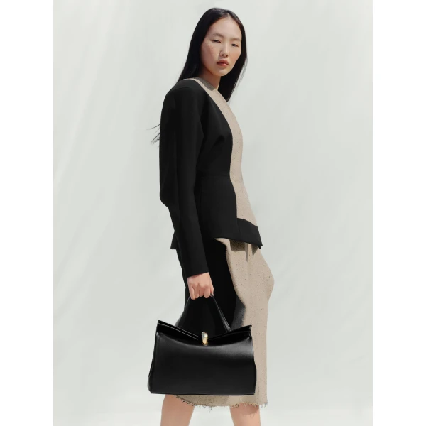 calf leather shoulder bag