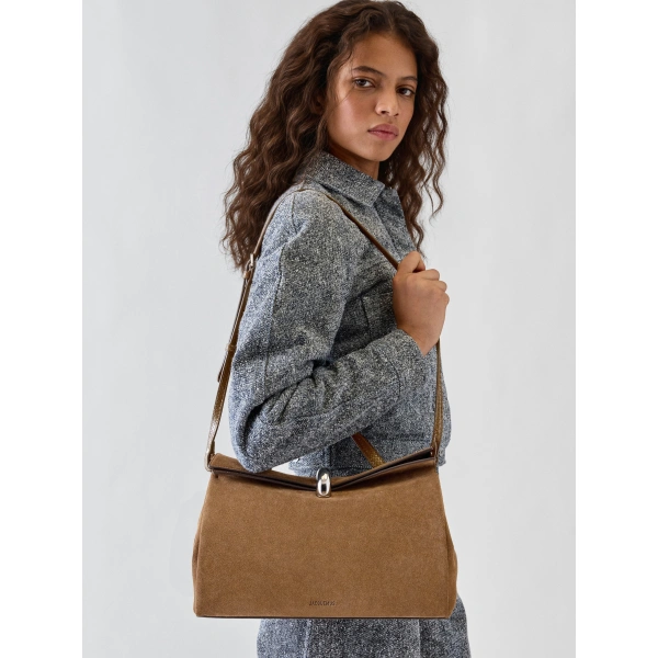 Jacquemus The Valerie Bag in Brown and Brown | Shoulder & Crossbody Bags | Coveti