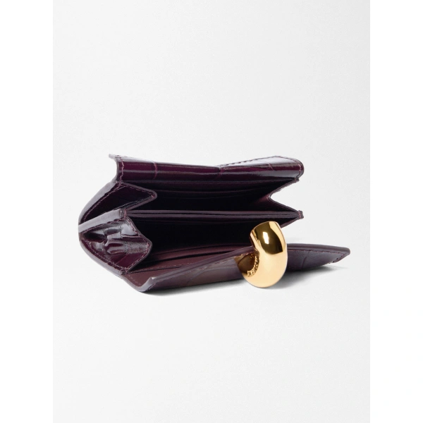 Jacquemus The Valerie Cardholder in Dark Burgundy | Card Holders | Coveti