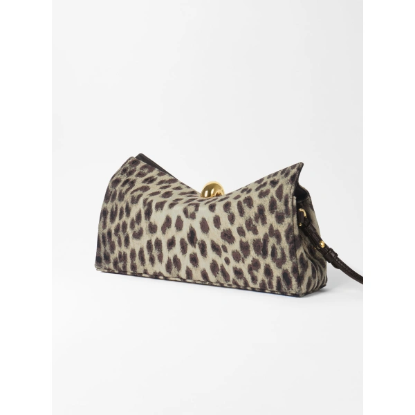 Jacquemus The Valerie Clutch in Leopard Beige and Black | Clutch Bags | Coveti