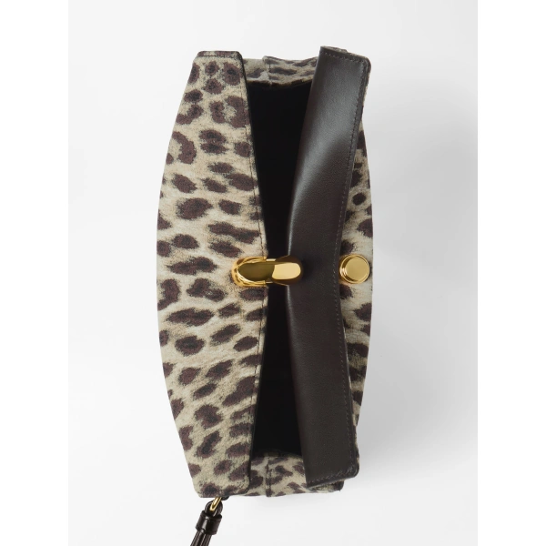 Jacquemus The Valerie Clutch in Leopard Beige and Black | Clutch Bags | Coveti