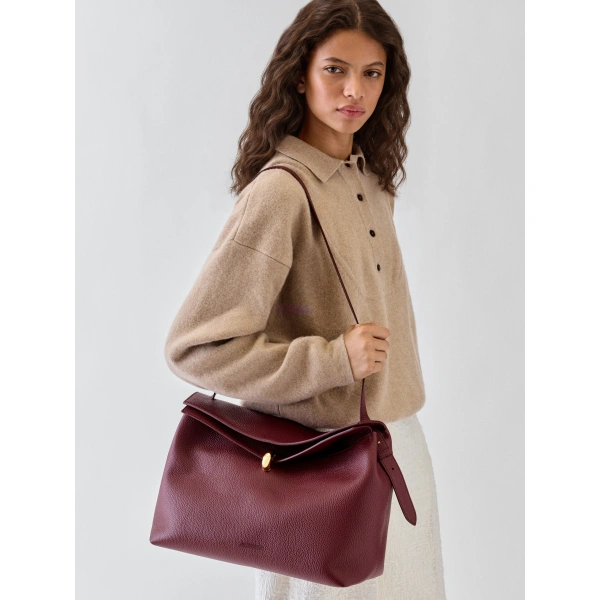Jacquemus The Valerio Bag in Burgundy | Shoulder & Crossbody Bags | Coveti